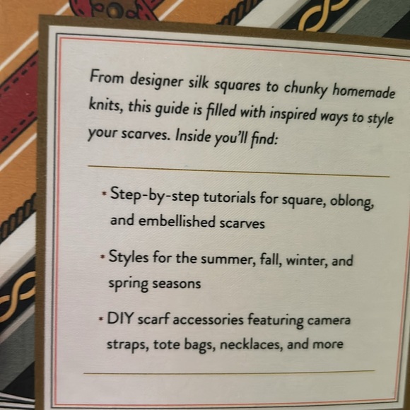 How To Tie A Scarf book with a beautiful scarf and a scarf hanger. - Picture 2 of 11